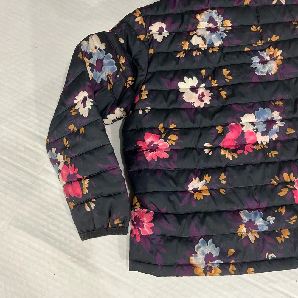 GAP GIRLS FLORAL COLD CONTROL PUFFY WATER RESISTANT COAT